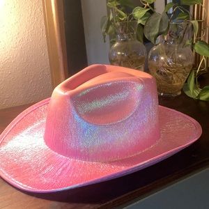 Pink shimmer cowboy hat